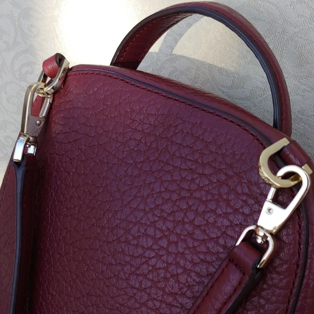 Kate Spade New York Mini Caden Carter Leather Women's Backpack Bag in Burgundy - Picture 10 of 16